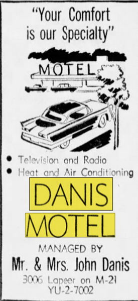 Danis Motel - June 1960 Ad